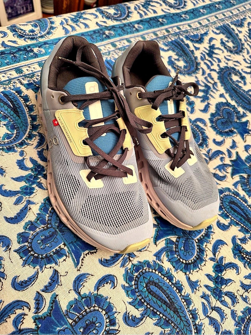 On Cloudstratus Chambray Lavender Athletic Shoes Gray & Blue US 7.5